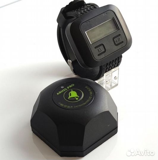 Бургер черный кнопка вызова официанта часы Эконом