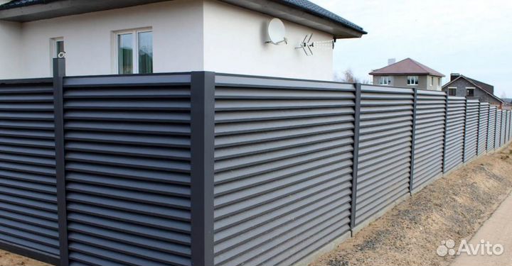 Забор из профнастила цена за метр под ключ