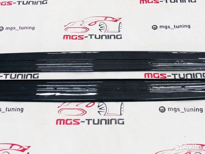 Лезвия порогов BMW 3 G20 M-Perfomance черный мат