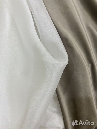 Тюль креп-шелк(айвори)очень светло молочный