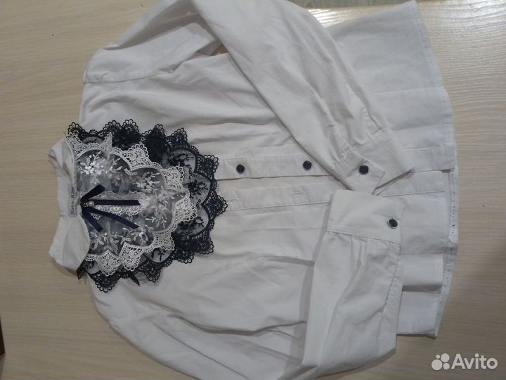 Блузка белая школьная 134-140