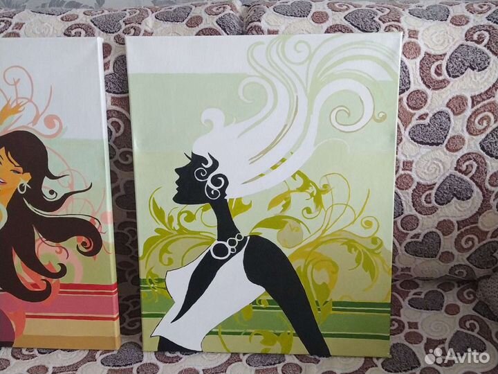 Картина триптих (на холсте, акрил) 40*50