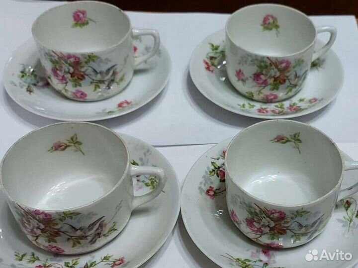 Чайная пара Кузнецов (костяной фарфор)