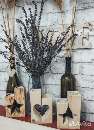 Подсвечники из дерева