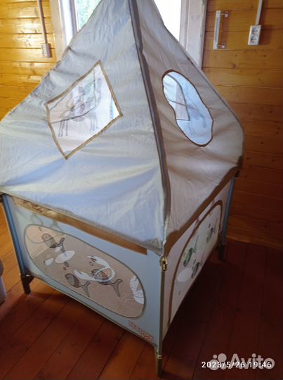 Манеж детский складной с крышей