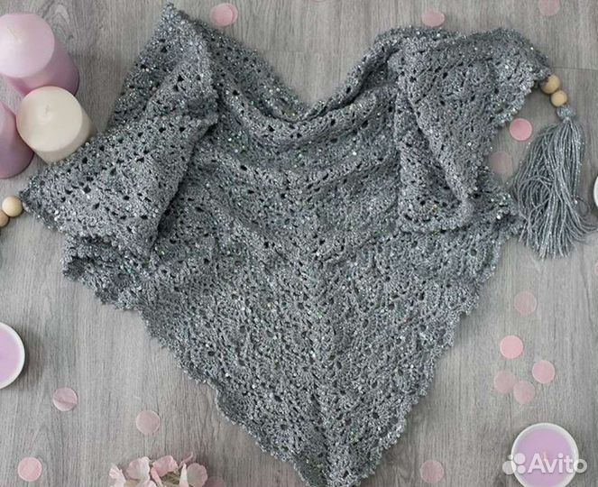 Шарф под пальто, снуд, косынка вязаная, бактус