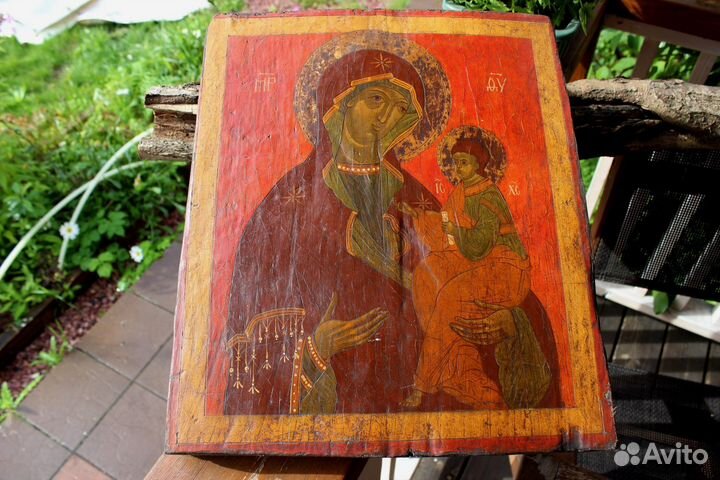 Старинная Икона Богородицы Одигитрия Смоленская