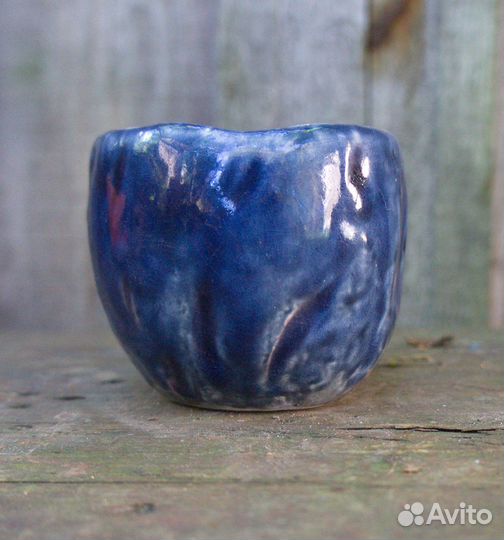 Горшочек цветочный керамический ручной лепки