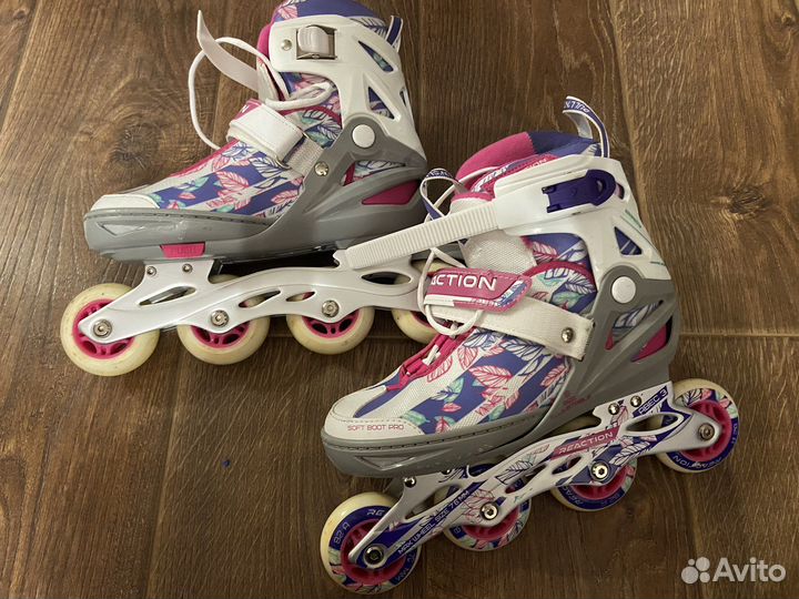 Ролики раздвижные Reaction Rainbow 36-41 размер