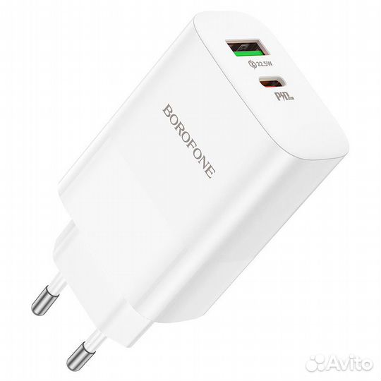 Блок питания сетевой 1 USB, Type-C Borofone 65 W
