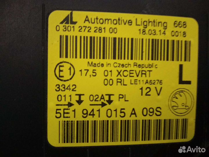 Skoda Octavia A7 Фара левая Bi xenon adaptive ориг