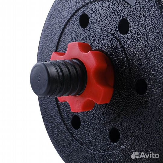 Набор пластиковых гантелей 2х16 кг Voitto V-101 + штанга, RED