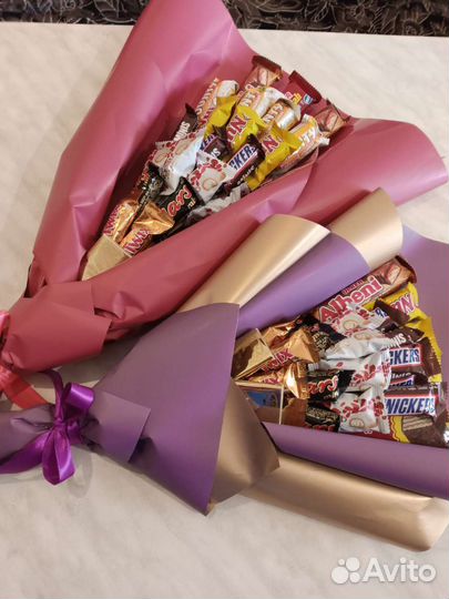 Сладкие букеты из конфет