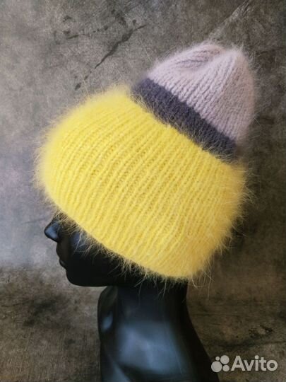 Шапка вязаная из пуха норки
