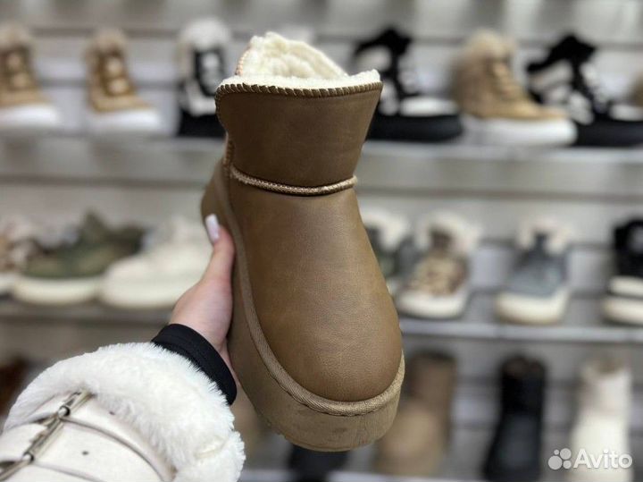 Угги UGG женские на зиму Brown high ti