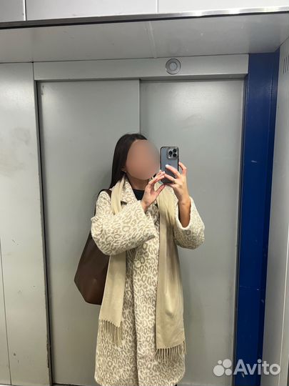 Леопардовое пальто 44 размер