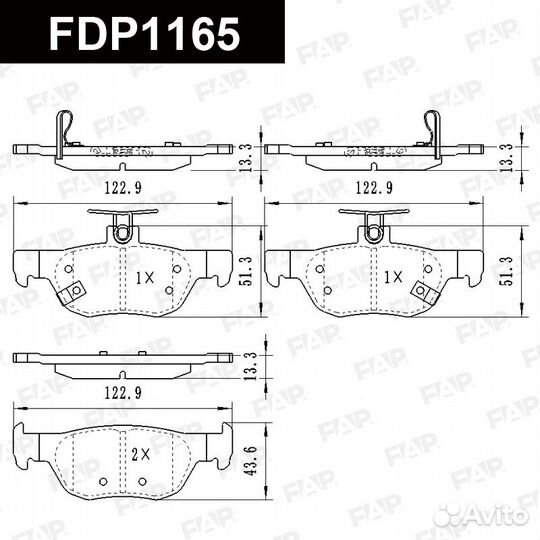 Колодки тормозные FDP1165 FAP Россия
