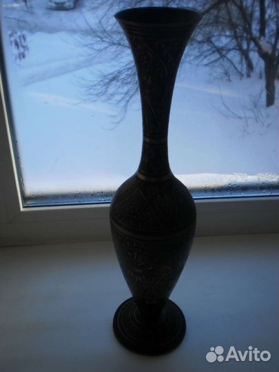 Ваза латунная индия времён СССР Высота 348 мм