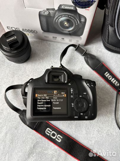 Фотоаппарат canon eos 4000d объектив 50 mm