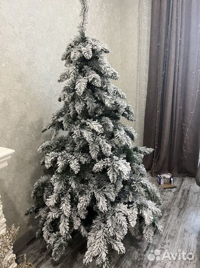 Елка искусственная литая заснеженная бу