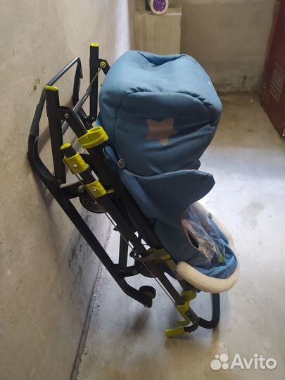 Детские санки коляска с колесами