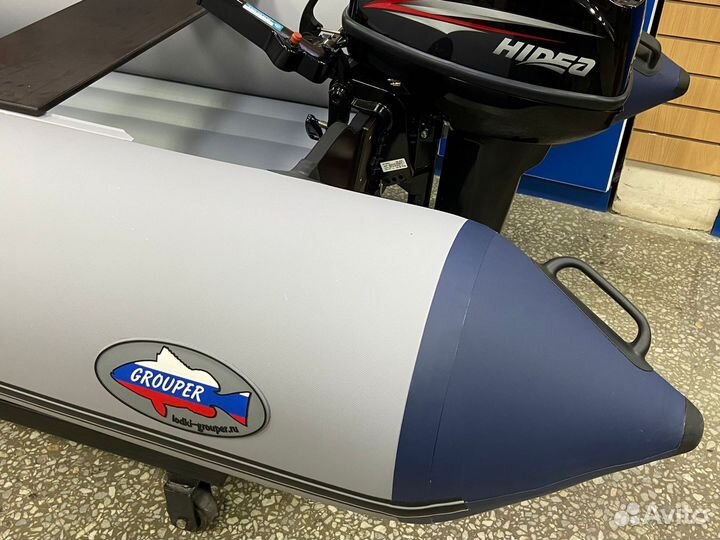 Мотор Hidea HD 9.9 FHS+лодка Grouper GR 350
