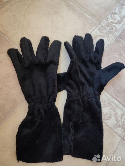 Перчатки высокие флисовые тёплые