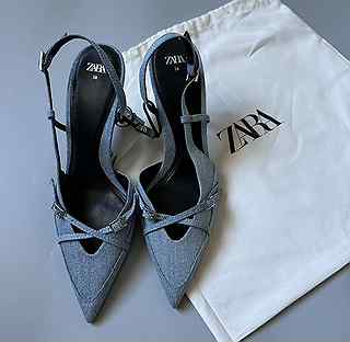 Джинсовые туфли босоножки Zara 37 (36) 39 (38)