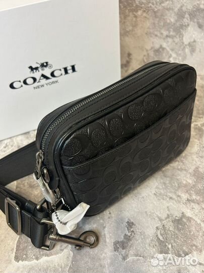 Мужская кожаная сумка через плечо Coach