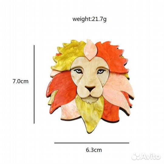 Брошка лев