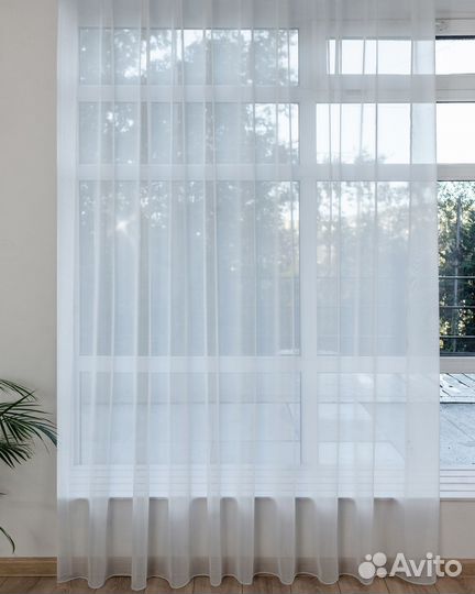 Тюль Вуаль белый с утяжелителем