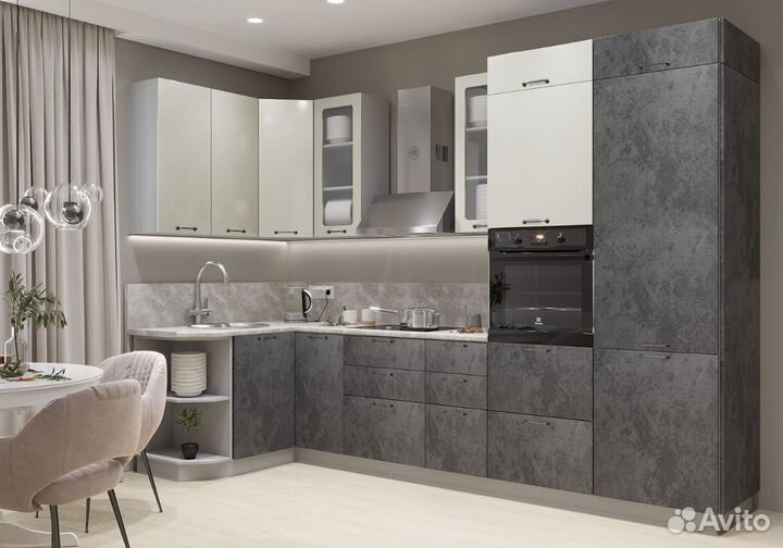 Кухня бетон лофт (кухня за 3 дня)