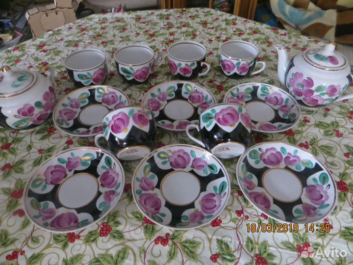 Вазы богемия, тарелки Чехословакия, сервиз Вербилк