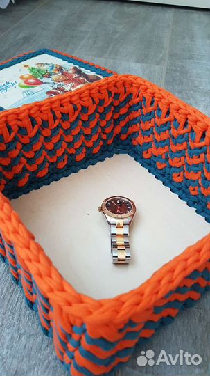 Трикотажная корзина с крышкой