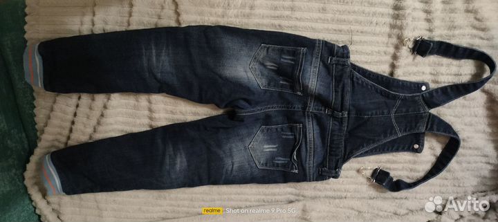 Джинсовый комбенизон утепленый