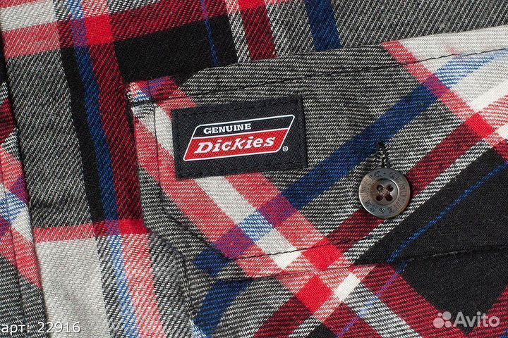 Рубашка Dickies grey n red cell клетчатая