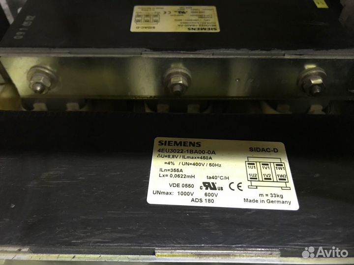Siemens 4EU3022-1BA00-0A Дроссель 450A новый, 2 шт