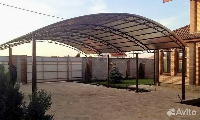 Навесы из поликарбоната профнастила Козырьки