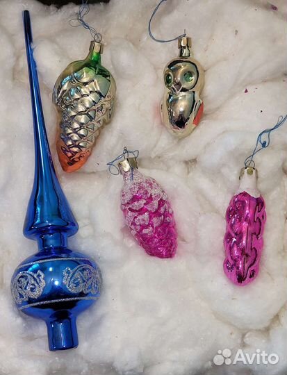 Елочные игрушки из стекла СССР