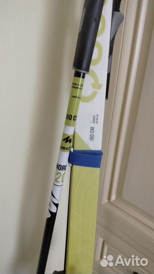 Лыжи беговые 160см, палки 110 см