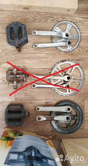 Запчасти (шатуны с педалям, торм. ручки, 2 колеса)