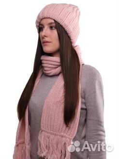 Зимний комплект Шапка и Шарф, шапка с шарфом