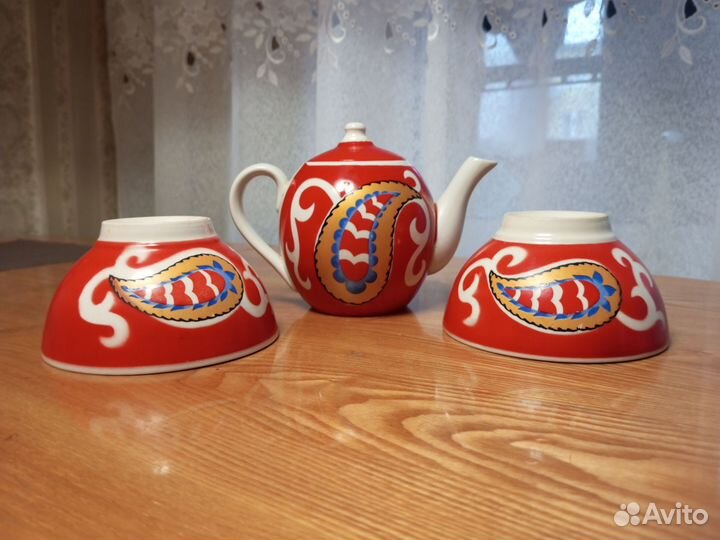 Фарфор, чайник, пиалы СССР