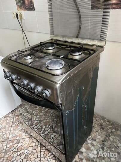 Газовая плита бу indesit цвет серебристый