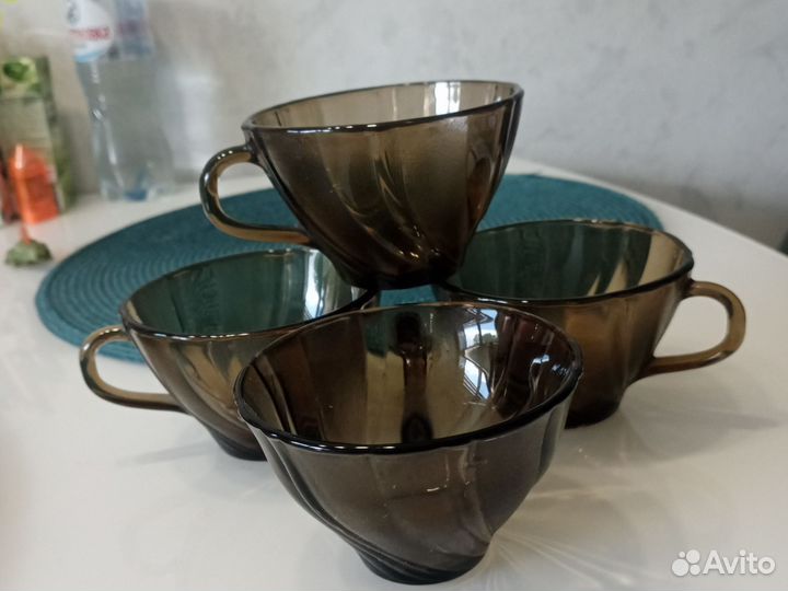 Чашка, кружка Luminarc (Франция) коричнеаое стекло