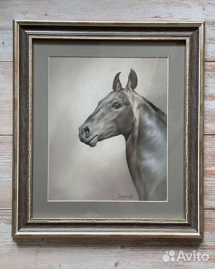 Картина пастелью лошадь
