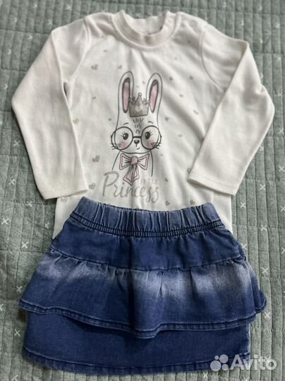 Большой пакет фирменных вещей на девочку 74-80