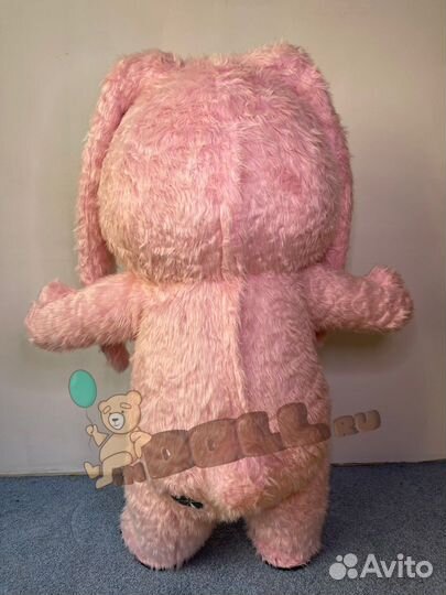 Надувной костюм Заяц розовый 2м