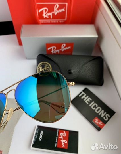 Очки ray ban aviator зеркальные авиаторы