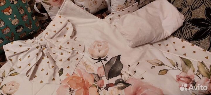 Бортики в детскую кроватку+ одеяло для выписки